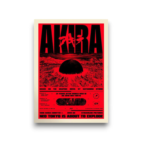 Affiche AKIRA Moderne - "The Red Ocean Is About To Explode"