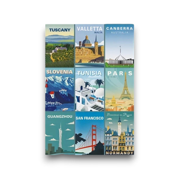 Kit de Collage Affiches Vintage Voyage & Villes – Ensemble de 50